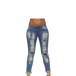 VIPJEANS Distressed skinny jeans SIZE 15